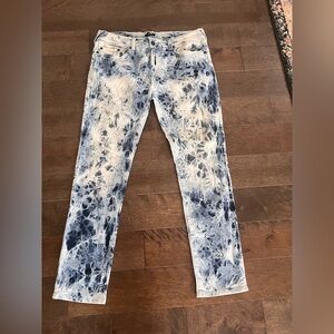 True Religion Men's Rocco Relaxed Skinny Jeans Blue Acid Wash 38